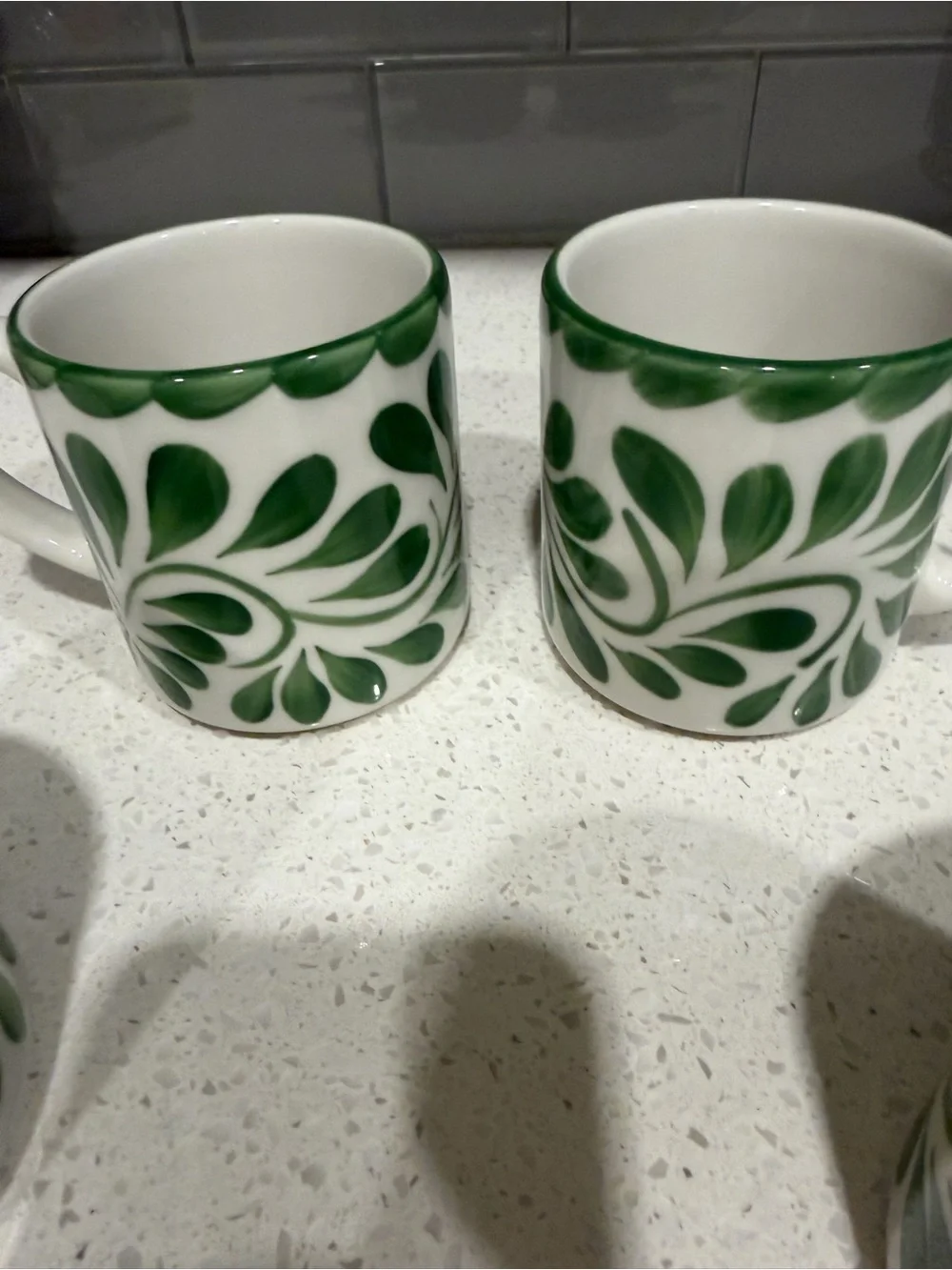 Pottery Barn Puebla Porcelain Mugs - Set Of 4